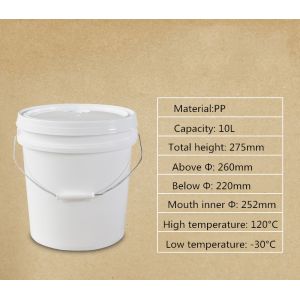 10L Capacity Clear Plastic Pail Bucket Barrels with Lid Convenient and Versatile