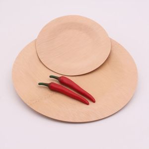 7'' 8'' 10'' Rustic Round Bamboo Compostable Plates Disposable