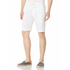 100% Linen Low Waist Straight Leg Mens Shorts Zipper Fly Customized