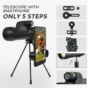 12X50 High Definition Waterproof Monocular Telescope For Hunting Bird Watching