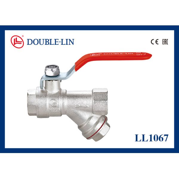 Buy 16 Bar Female X Female Brass Ball Valves With Y Strainer at wholesale prices