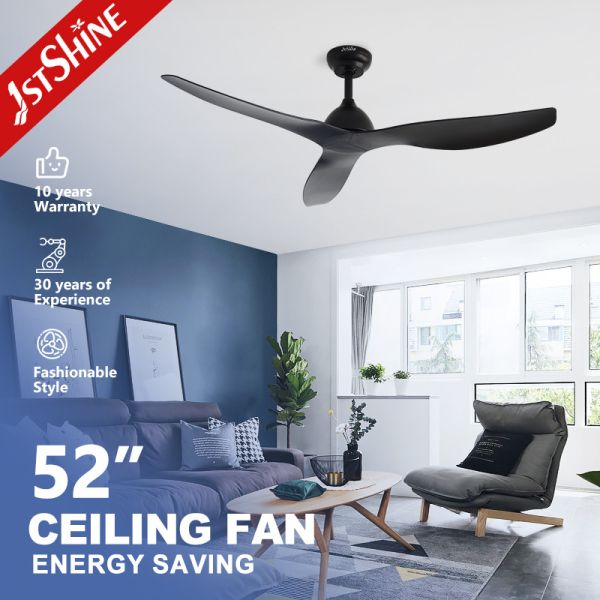 Buy 52" Matte Black DC Ceiling Fan Sleek ABS Blades Remote Control at wholesale prices