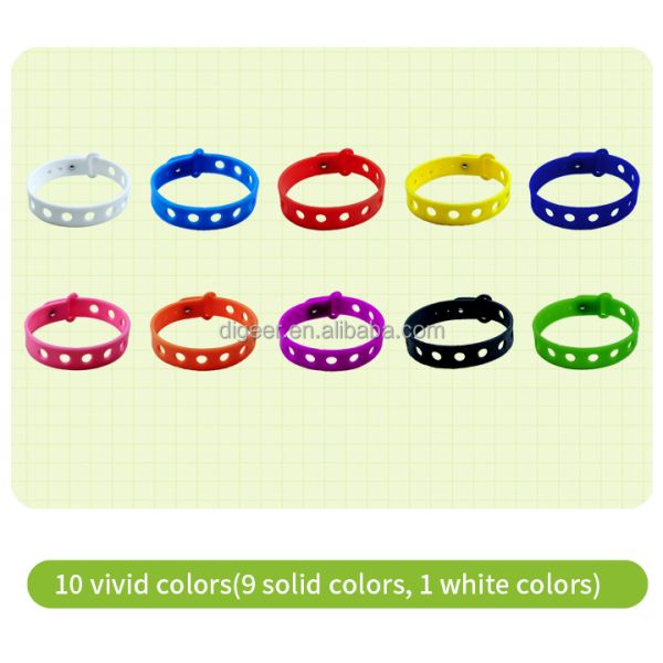 Colorful Silicone Wristband Adjustable Bracelet for Charms and Wrist Strap Shoes