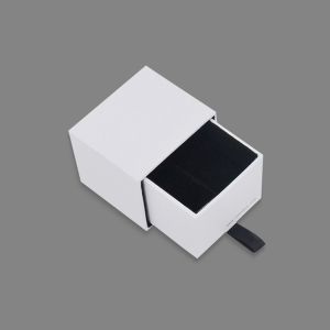 Ring Packaging White Jewelry Box With Drawers Grey / Black Velvet Lining
