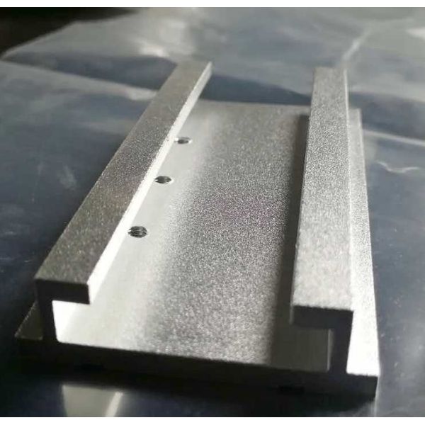 Buy Sandblasted Aluminium Extrusion Profiles Extruded Aluminum Parts With Machining Holes at wholesale prices