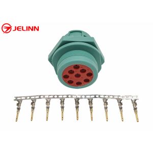 Green Threaded Type 2 Deutsch 9 Pin J1939 Male Plug Connector with 9 Pins