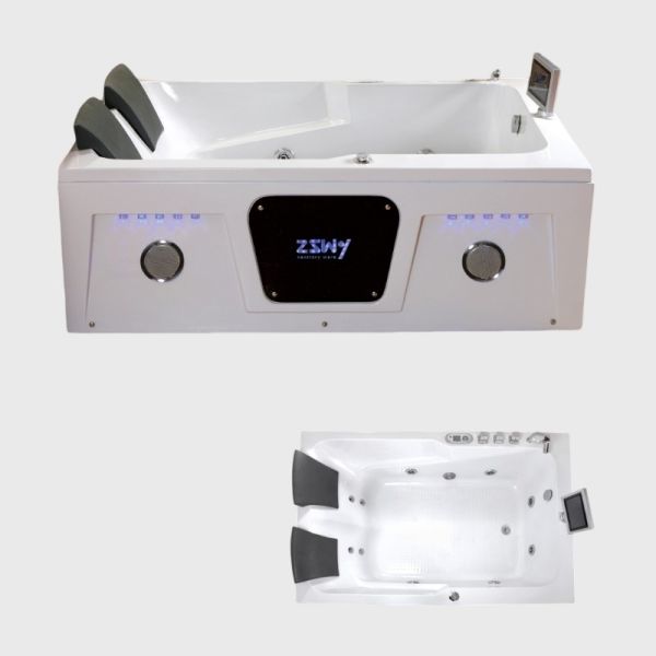 OEM Indoor Pure Acrylic Jacuzzi Bathtubs Freestanding Soaking With Air jets