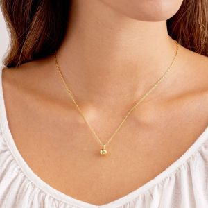 Customized designs 18K light yellow gold Little Golden Ball Pendant Necklace
