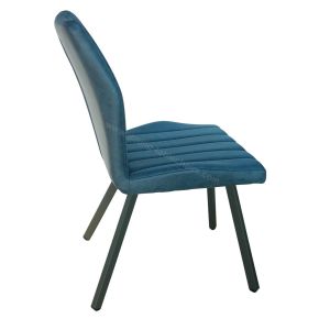 High Breathability Fabric Upholstered Dining Chairs Heavy Duty Steel Legs