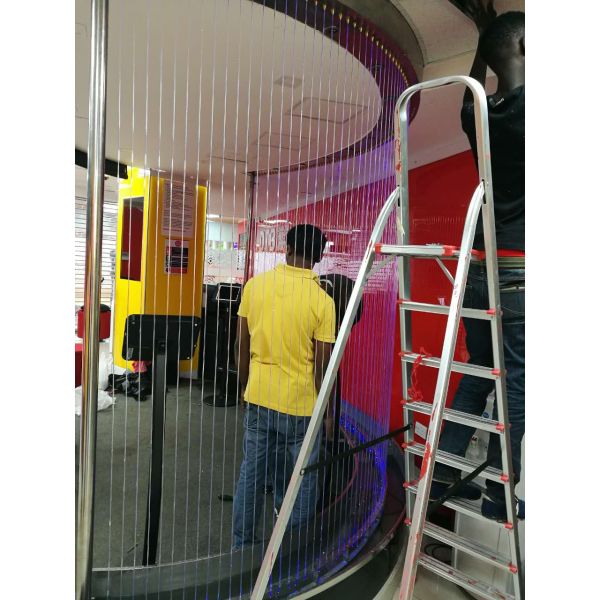 Indoor Office Colorful Pretty Ellipse Automatic String Water Curtain Fountain