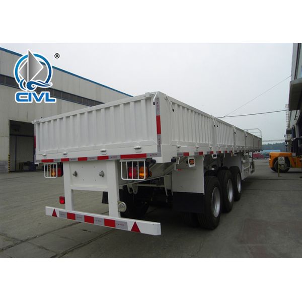 3 AXLES Semi Trailer Trucks High Column Black Cargo Truck Trailer Two Single