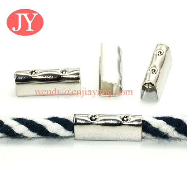 jiayang metal logo aglet engraved logo laser logo shoelace cord end tips