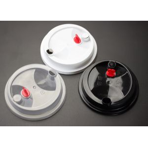 Quality Biodegradable Plastic Paper Cup Covers , Disposable Cup Lids Shapes Customized for sale