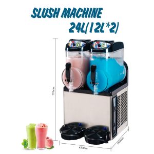 36L Commercial Slush Machine 2 Tanks Smoothie Ice Slush Juicer Machine