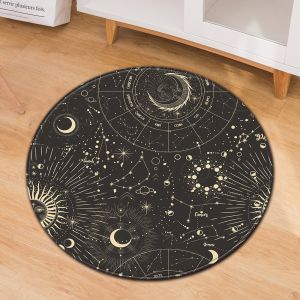 Planet Round Area Rugs Machine Washable Gaming Chair Rug
