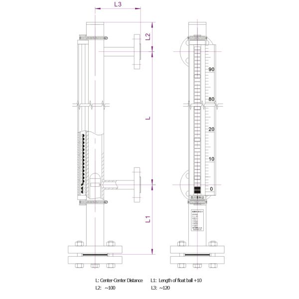 PP anti-corrosion magnetic level indicator