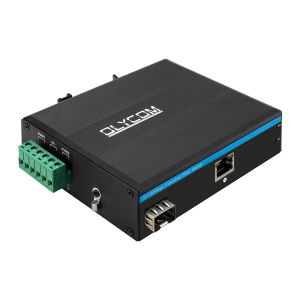 DC48V DIN PoE Media Converter 100M SFP Fiber Fast Ethernet Unmanaged IEEE802.3Af