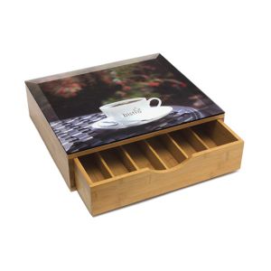 bamboo coffee capsule drawer