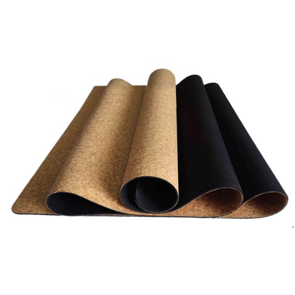 26‘’ Popular Eco-Friendly Anti Slip Natural Cork Rubber Yoga Mat, customized thickness