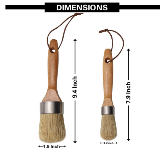2PCS Chalk Paint Brush Set Round For Furniture Stencils