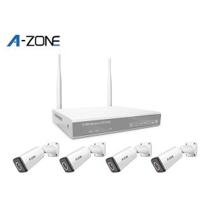 Metal Bullet Wireless CCTV Camera Kit , 4ch Wireless Surveillance Kit With nvr