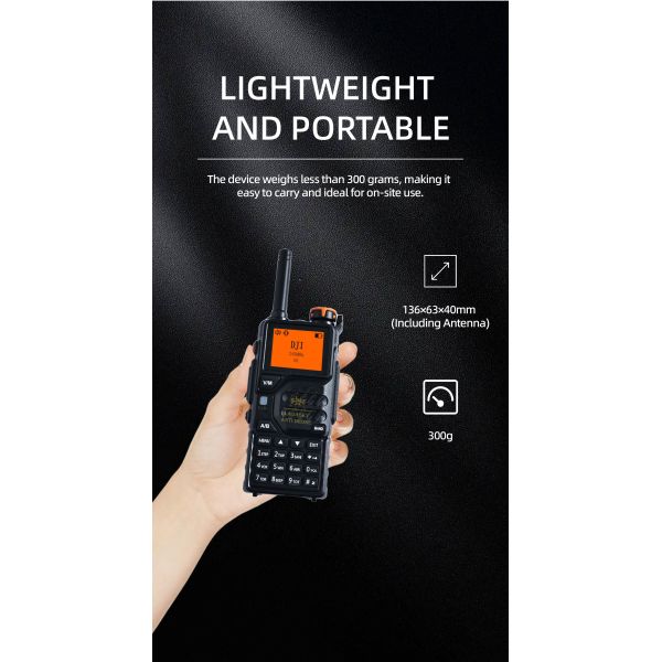 Wearable Drone Detection Device with 5000mAh Battery and Full Band Antenna 300MHz-6000MHz 5