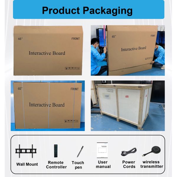 HDFocus OEM 55 65 75 85 86 100 110 Inch Interactive Flat Panel Multi Touch Screen Digital Whiteboard Smart Board for Education