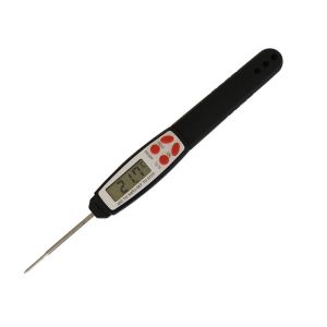 Black Waterproof Digital Food Thermometer With Stainless Steel Probe