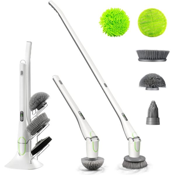 Buy Electric Spin Scrubber, 360° Floor Scrubber Power Brush , 2 Speed HD LED Display, with 6 Replaceable Brush at wholesale prices