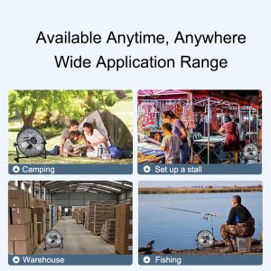 Adjustable Brushless Solar Floor Fan with Multi-function Button and 15W Working