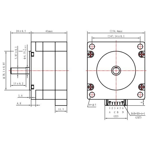 Stepper Motor 41mm body 780mN.m 2.4A for 3D printers, CNC