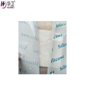 Silicone foam dressing with PU film, without border