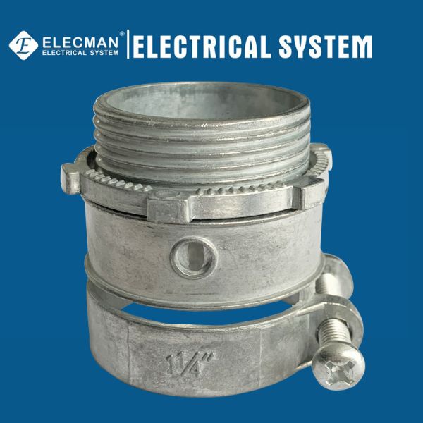 Buy Secure and Flexible Conduit Fittings Zinc Die Cast Straight Squeeze Connector for Cable Connections at wholesale prices