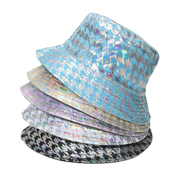 Hot Silver Dazzle Color Street Ball Trend Plover case Bucket Hat For Women