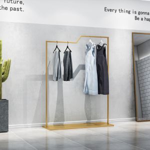 Freestanding Metal Clothing Rack MDF With Baking Paint Material