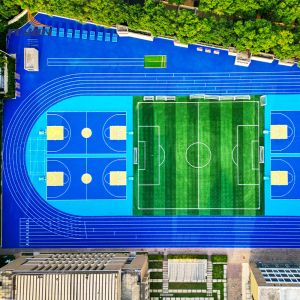 Polyurethane Smooth / Textured Surface Sport Courts Certified By ITF With Class 1 Fire Resistance