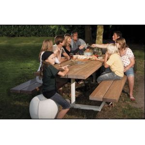 L150W150H75cm Metal And Wood Garden Table