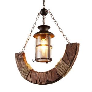 Industrial Rustiy Vintage Pendant Lamps Wooden Pendant Light Oem Odm Service