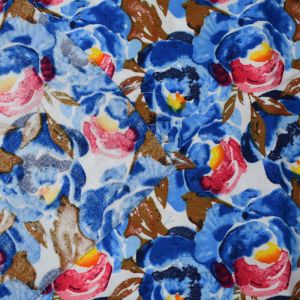 Modern Flower Pattern Printed bamboo rayon fabric
