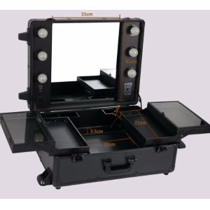 Aluminum Led Makeup Case Multimedia Bluetooth FM System With Speakers