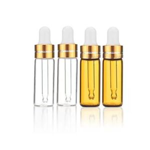Essential Oil Bottle 5ml 10ml 15ml 20ml 30ml 50ml 100ml with Transparent Gold