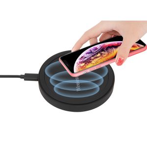 Black 6mm 1.67A Micro USB QI Wireless Charger 10w