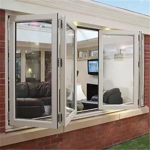 Buy Exterior Facade Aluminum Folding Windows Exposed Frame at wholesale prices