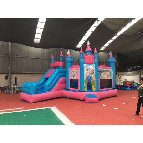 Pink Princess Girl Inflatable Bounce House Combo Double Stitching 4Mx 4M X 4M