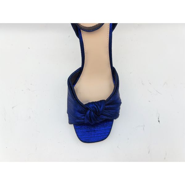 Woven Upper Ladies Soft Leather Sandals Elegant Purple Stiletto Open Toe Heel Sandals