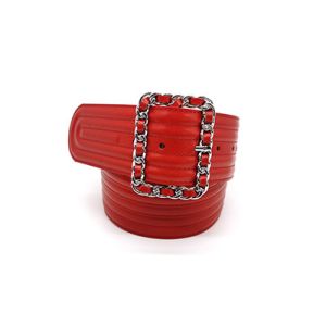 Chain Acrossed Buckle 5.5cm Women's Fashion Leather Belts