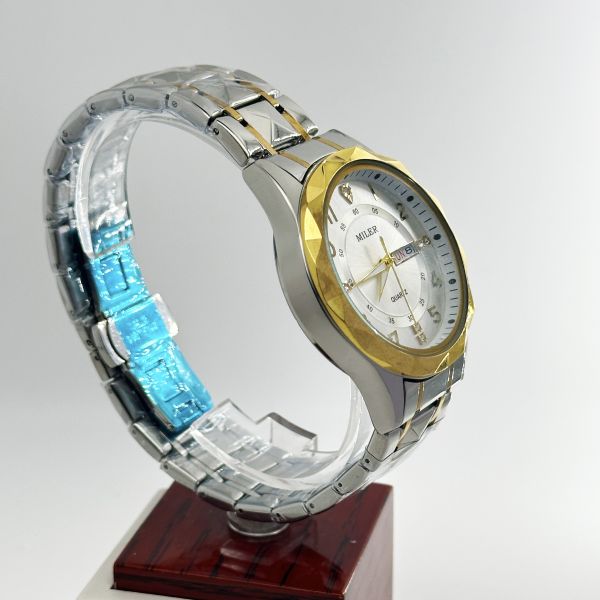 Miler Luxury Men Quartz Watch Waterproof Date Week Luminous Wristwatch Stainless Steel Men's Watches