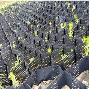 Black And Green HDPE Geocell Retaining Wall OIT ESCR 100mm Height 356mm Welded
