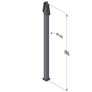 20m lockable pneumatic telescopic mast-50kg payloads/NR-3600-20000-50L/ antenna