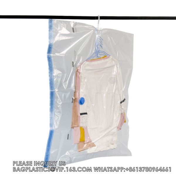 Good Quality Hanging Vacuum Storage Bag 75% Space Saver Vacuum Compression Clothing Finishing Bag